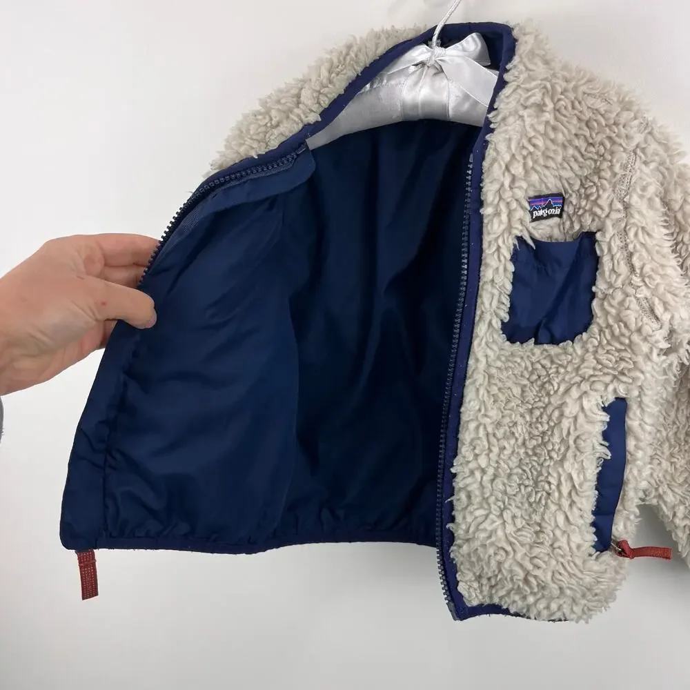 Patagonia Baby Retro-X Fleece Jacket Natural w/ Navy 2T